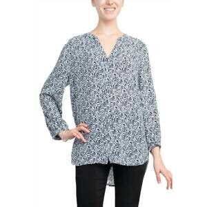 NEW GRACE v-neck long sleeves high low hem top in white black